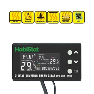 HabiStat Digital Thermostat, Dimming Thermostat Tag/ Nacht Funktion + Timers