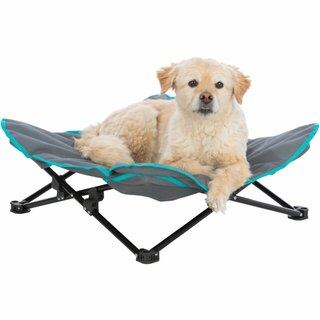 Trixie Camping-Bett fr Hunde, 88 x 32 x 88cm, dunkelgrau/petrol
